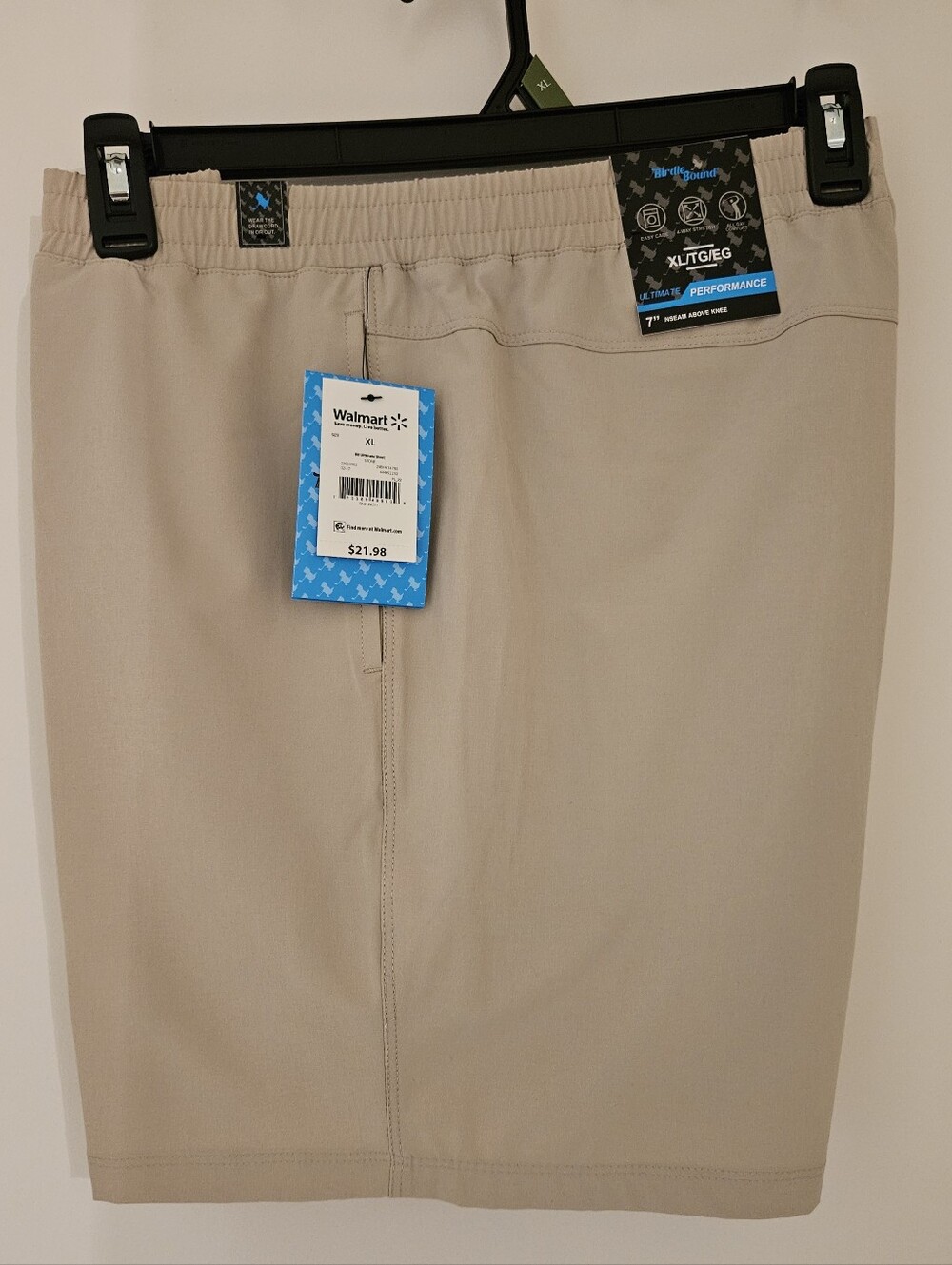 Birdie Bound Men's Ultimate Performance Golf Shorts - Size XL - Stone - NWT